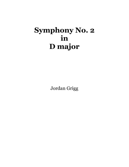 Symphony No 2 In D Major Score And Parts Sheet Music