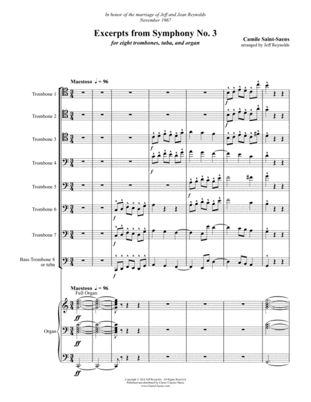 Free Sheet Music Symphony No 3 Finale For Trombones Tuba And Organ