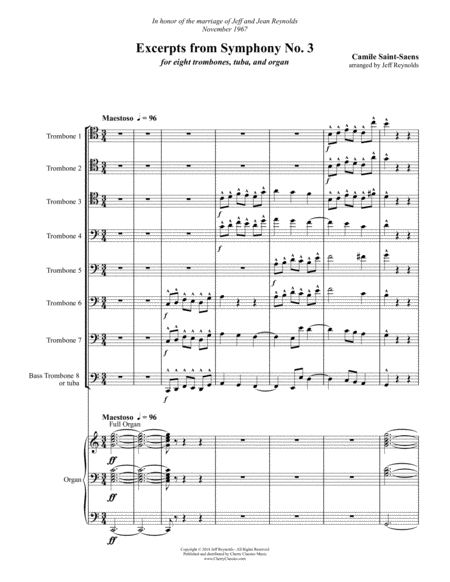 Symphony No 3 Finale For Trombones Tuba And Organ Sheet Music