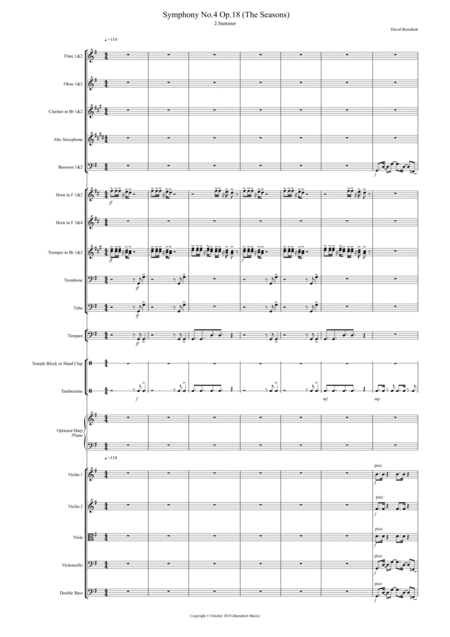 Free Sheet Music Symphony No 4 Op 18 The Seasons Mov 2 Summer