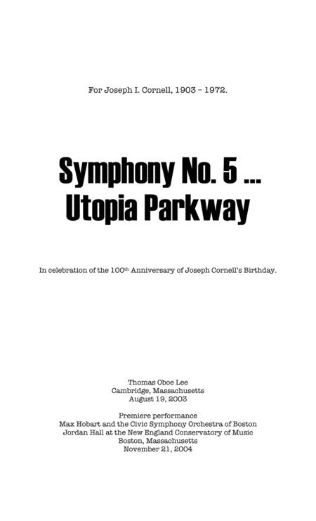 Symphony No 5 Utopia Parkway 2003 Full Score Sheet Music