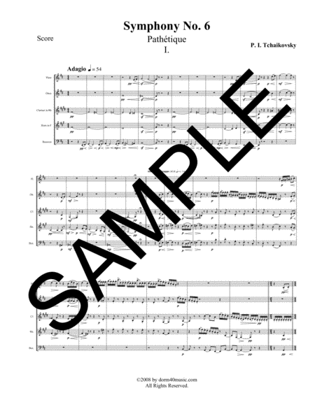 Symphony No 6 1st Movement For Woodwind Quintet Sheet Music