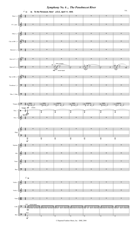 Symphony No 6 The Penobscot River 2004 For Chorus And Orchestra 1st Movement To The Penobscot Now Sheet Music