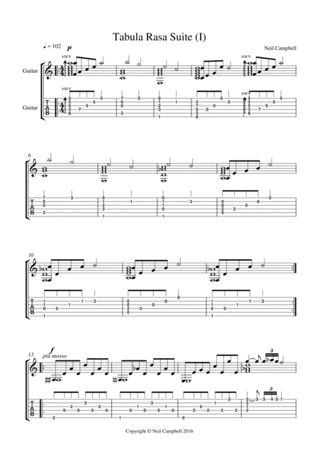 Free Sheet Music Tabula Rasa I