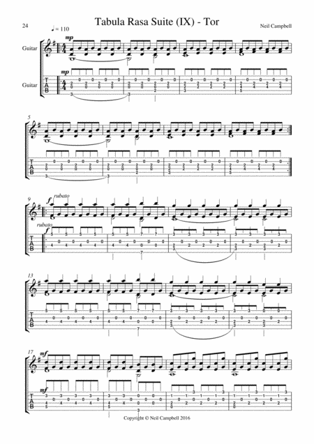 Free Sheet Music Tabula Rasa Ix Tor