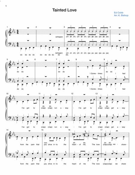 Tainted Love Four Voice Acappella Sheet Music