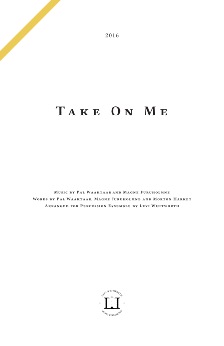 Take On Me Score And Parts Sheet Music