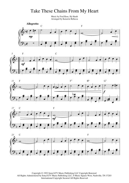 Take These Chains From My Heart Piano Solo With Chords Sheet Music