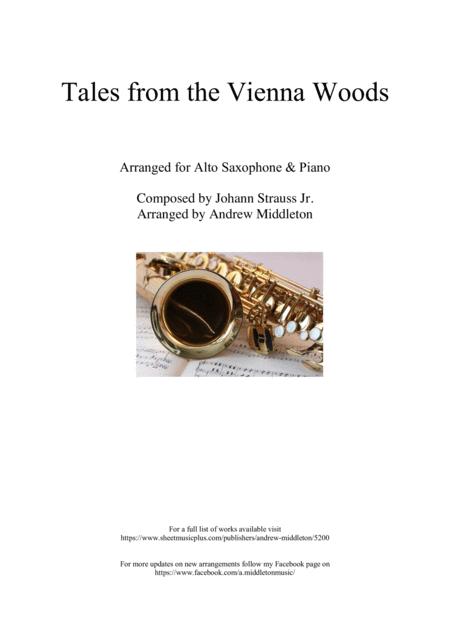 Free Sheet Music Tales From The Vienna Woods Arranged For Alto Saxophone And Piano