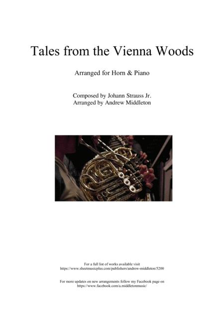 Free Sheet Music Tales From The Vienna Woods Arranged For Horn And Piano