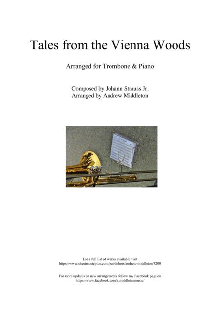 Free Sheet Music Tales From The Vienna Woods Arranged For Trombone And Piano