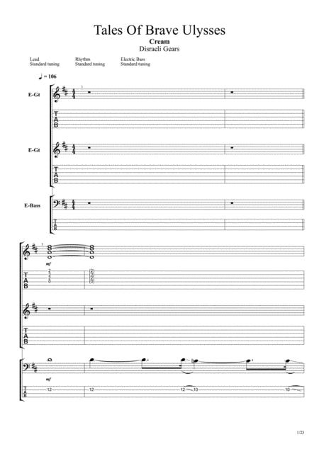 Free Sheet Music Tales Of Brave Ulysses