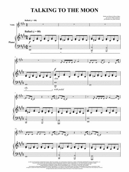 Talking To The Moon For Violin And Piano Original Key Sheet Music