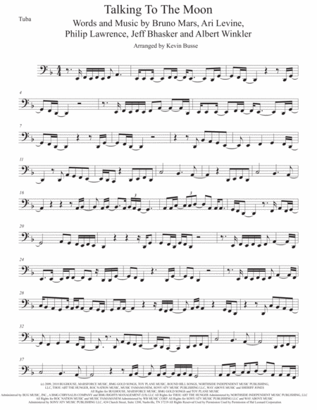 Talking To The Moon Tuba Sheet Music