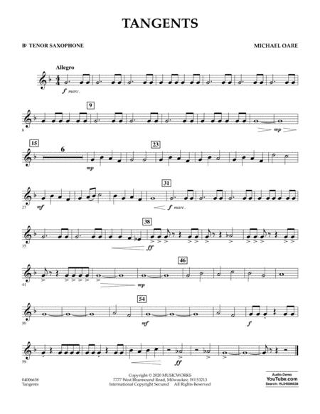 Free Sheet Music Tangents Bb Tenor Saxophone