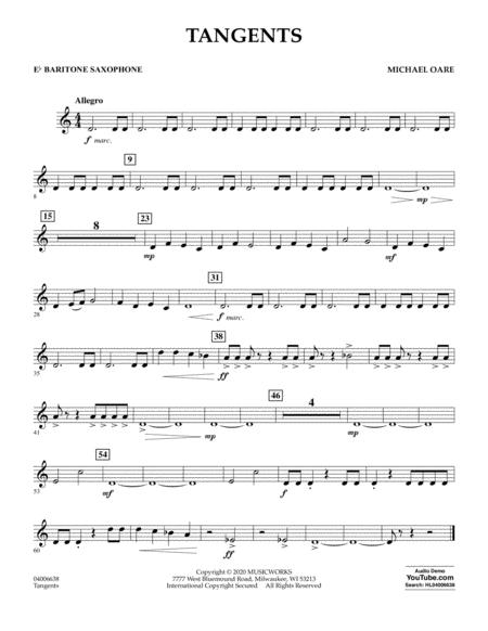 Free Sheet Music Tangents Eb Baritone Saxophone