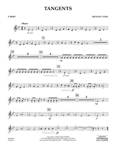 Free Sheet Music Tangents F Horn