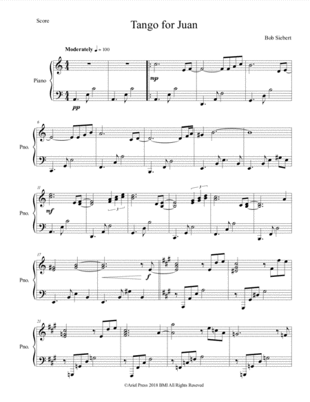 Tango For Juan Sheet Music