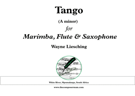 Tango For Marimba Flute Alto Saxophone Sheet Music