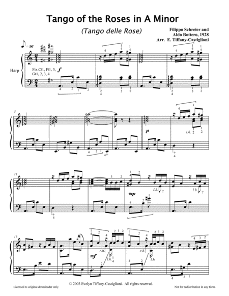 Tango Of The Roses Sheet Music