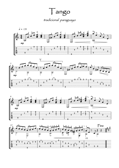 Tango Paraguayo Sheet Music