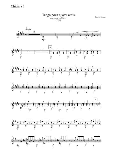 Free Sheet Music Tango Pour Quatre Amis Parts