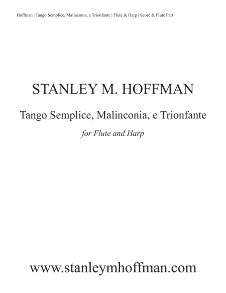 Free Sheet Music Tango Semplice Malinconia E Trionfante