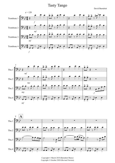 Tasty Tango For Trombone Quartet Sheet Music