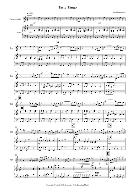 Tasty Tango For Trumpet And Piano Sheet Music