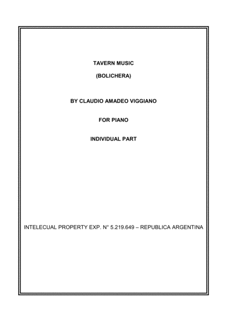 Tavern Music Bolichera Sheet Music