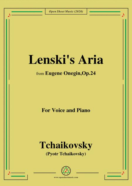 Tchaikovsky Lenskis Aria From Eugene Onegin Op 24 For Voice And Piano Sheet Music