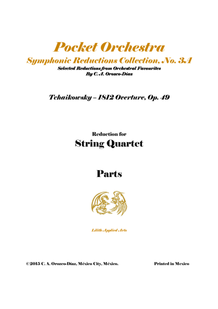 Tchaikowsky 1812 Overture Op 49 For String Quartet Score And Parts Sheet Music