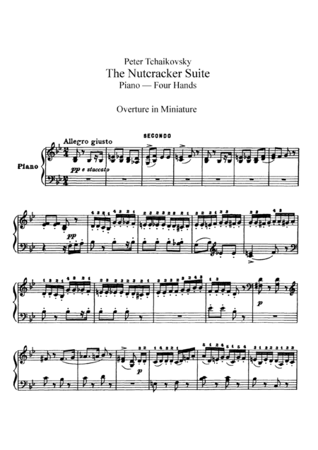Free Sheet Music Tchaikowsky From The Nutcracker Suite For Piano Duet 1 Piano 4 Hands Pt801