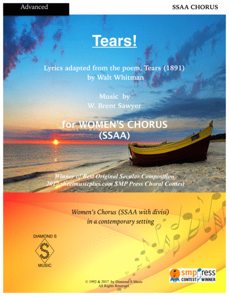 Free Sheet Music Tears For A Cappella Womens Chorus Ssaa Winner Of 2017 Best Secular Choral Composition