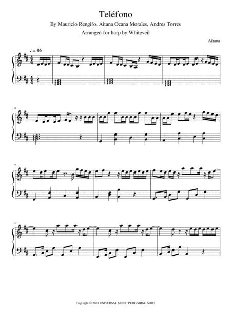 Free Sheet Music Telefono Aitana