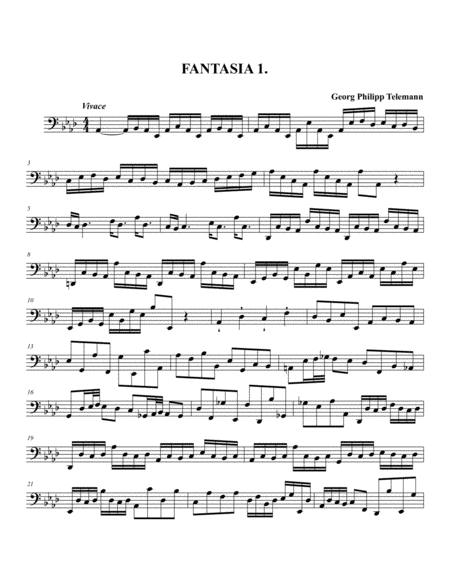 Free Sheet Music Telemann 12 Fantasies For Bass Trombone