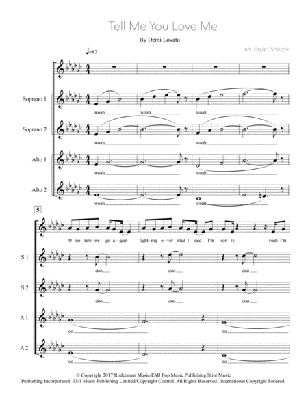 Tell Me You Love Me Sheet Music