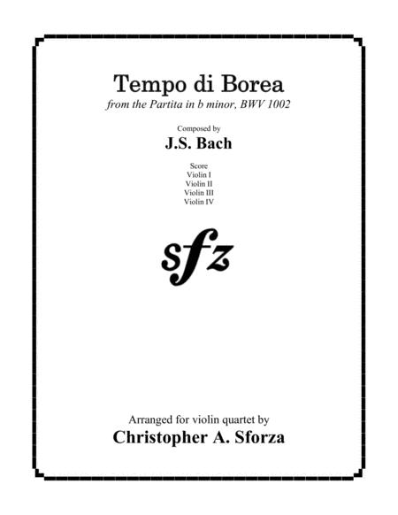 Free Sheet Music Tempo Di Borea For Violin Quartet