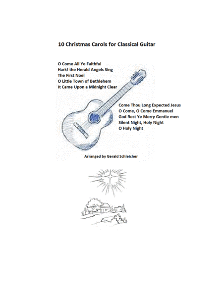 Ten Christmas Carols For Classical Guitar Sheet Music