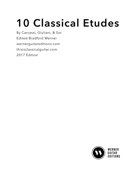 Ten Classical Etudes For Classical Guitar Sheet Music