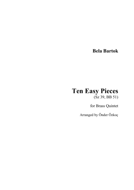 Ten Easy Pieces Sheet Music