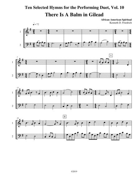 Free Sheet Music Ten Selected Hymns For The Performing Duet Vol 10 Horn And Low Horn