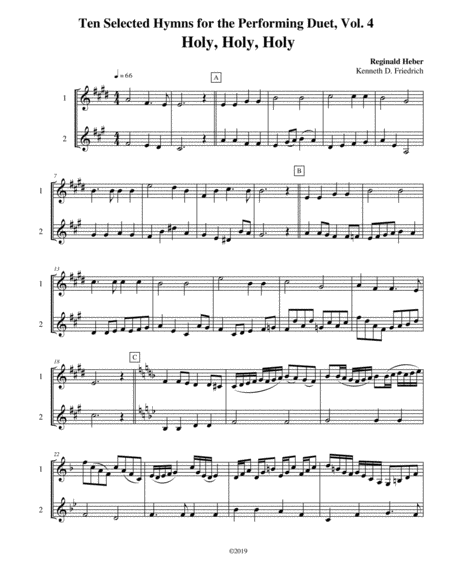 Free Sheet Music Ten Selected Hymns For The Performing Duet Vol 4 Trumpet Clarinet And Horn