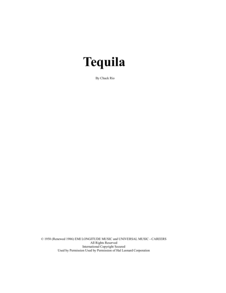 Tequila The Champs 1958 For Pep Band Basketball Band Jazz Combo Small Jazz Ensemble Sheet Music