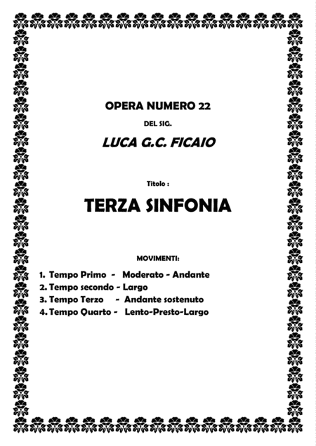 Terza Sinfonia Sheet Music