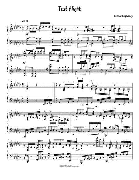 Free Sheet Music Test Flight