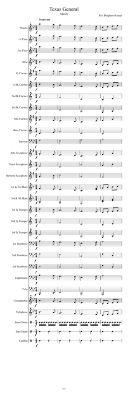 Texas General March Sheet Music