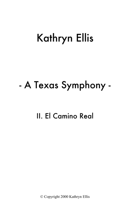 Texas Symphony Movement Ii El Camino Real Sheet Music