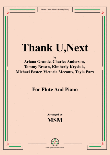 Free Sheet Music Thank U Next For Flute And Piano