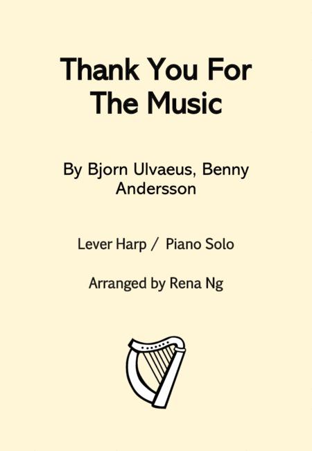 Free Sheet Music Thank You For The Music Lever Harp Piano Solo Intermediate